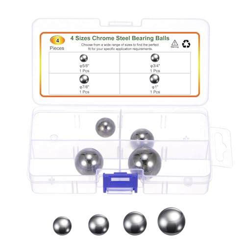 uxcell 4pcs G16 Precision Balls Assortment Kit 5/8" 3/4" 7/8" 1"