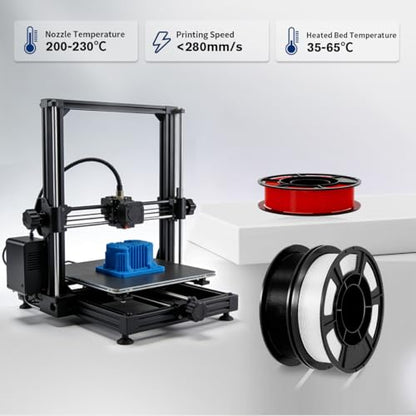 PLA+3D Printer Filament 1.75mm Bundle, Individually Vacuum Packed, Multicolor Dimensional Accuracy +/- 0.02mm, 0.25kg per Spool, 16 Pack, 4kg Total - color: 16 Pack, 4kg Total