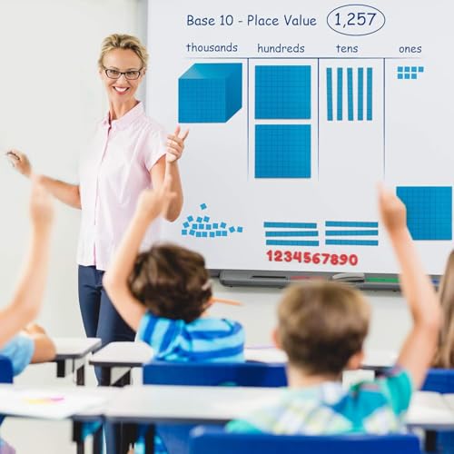 Simply magic 153 PCS Jumbo Magnetic Base Ten Blocks for Math, Math Blocks