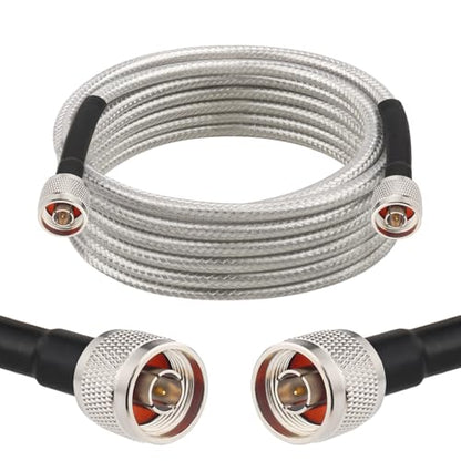 MOOKEERF RG8X N Male to N Male Cable 12FT,Ultra Low Loss N Cable 50 ohm RG8X Stranded Core for WiFi Router,Amplifier,Antenna,Signal Booster Use - size: 12FT