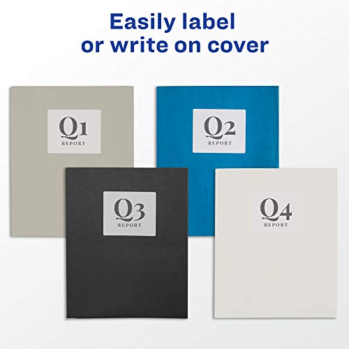 Avery® Two Pocket Folders, Holds up to 40 Sheets, Business Card Slot, 25 Black Folders (47988) - style: 40 folders