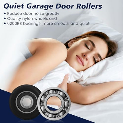 Lounsweer 117 Pcs Garage Door Roller Hardware Kit Nylon Quiet, Black - color: Black