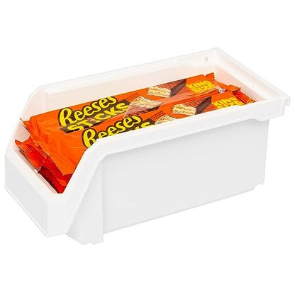 ReadySpace Medium Stackable Plastic Storage Bins, 8-Pack, White - color: White, size: Medium, 8-Pack