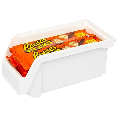 ReadySpace Medium Stackable Plastic Storage Bins, 8-Pack, White - color: White, size: Medium, 8-Pack