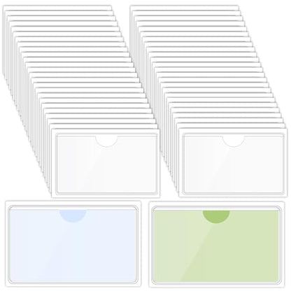 100 Packs Clear Adhesive Pockets Label Holders 3.7 x 2.28''