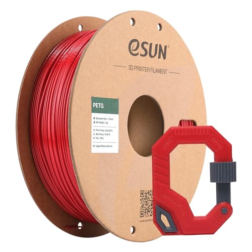 eSUN PETG Filament 1.75mm, 3D Printer Filament PETG, Dimensional Accuracy +/- 0.05mm, 1KG Spool (2.2 LBS) 3D Printing Filament for 3D Printers, Fire Engine Red - color: Fr-fire Engine Red, size: PETG 1.75MM - 1KG