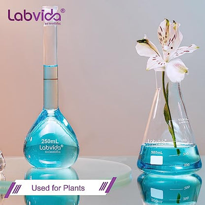 2pcs 1000ml Narrow Mouth Glass Erlenmeyer Flasks, LVC005 - style: Vol. 1000ml, Pack of 2