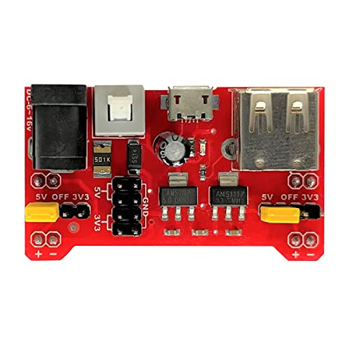 [2022 New Version] Breadboard Power Supply Board Module 3.3V/5V Dual Voltage with Fuse Protection - style: Dual Voltage PCBA