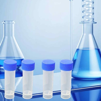 pson 20Pcs 5mL Plastic Test Tubes with Screw Caps, Clear Sample Vial Containers for Lab Storage, Scientific Research