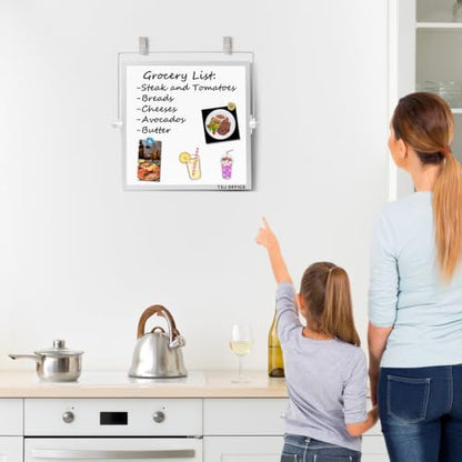 TSJ OFFICE Small White Board - 12 X 12 Inches Silver Framed Dry Erase Board - color: Silver, size: 12"W x 12"H