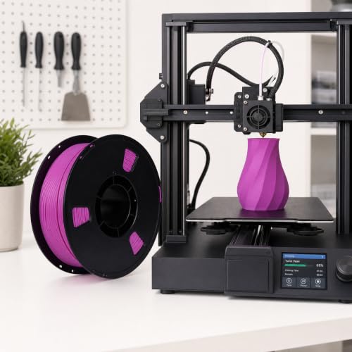 Matte PLA + 3D Printer Filament,PLA + Filament 1.75mm, Neatly Wound 3D Printing Filament 1.75mm, Dimensional Accuracy +/- 0.02 mm, Fit Most FDM 3D Printers, 1kg Spool (2.2lbs) (Purplish red) - color: Purplish Red