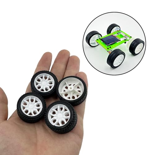 10PCS Toy Car Wheels 32mm Rubber Tire with 5PCS Shaft Round Axles for for DIY Model Toy RC Car Accessories Parts (2X32MM) - style: 2X32MM