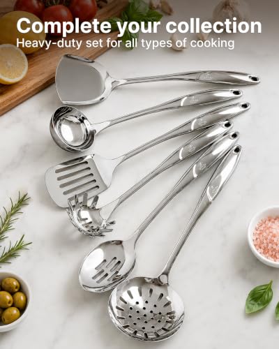 Zulay Kitchen Stainless Steel Soup Ladle - 13” Large Ladle for Soups, Stews & Sauces - Durable, Heat-Resistant, Rust-Proof & Dishwasher Safe Kitchen Utensil with Ergonomic Handle - size: Steel Ladle