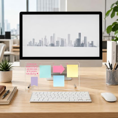 Funny Office Acrylic Memo Board Pink Desk Accessories - color: No Crisis Allowed This Week My Schedule is Already Full