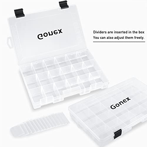 Gonex 3600 3700 Fishing Tackle Trays Lure Box with Adjustable Dividers - color: 4pcs 3600(Tray Size:10.8"x7.09"x1.65")