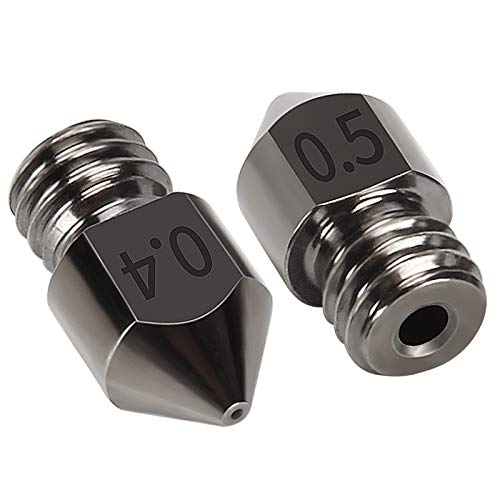Creality 3D Hardened Steel Hotend Extruder MK8 Nozzle with High Temperature Resistance Upgraded Tungsten All Metal for Ender 3 CR-10 Series 3D Printer 0.2/0.3/0.4/0.5/0.6/0.8/1.0mm (7pcs in one Pack)
