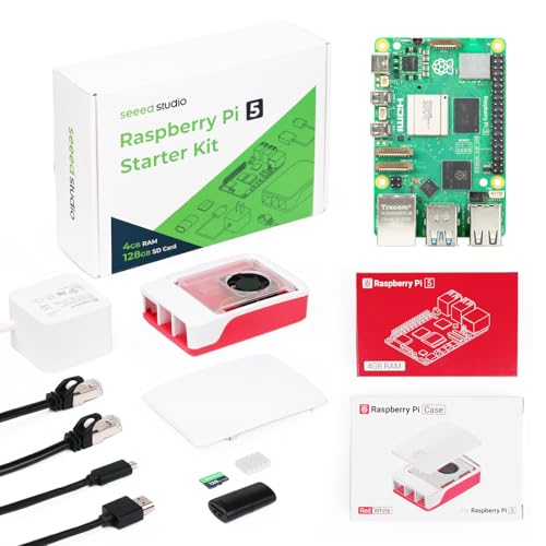 Seeed Studio Raspberry Pi 5 Starter Kit - 4GB RAM，128GB Micro SD Card pre-Loaded with 64-bit Raspberry Pi OS - size: 4GB Starter Kit