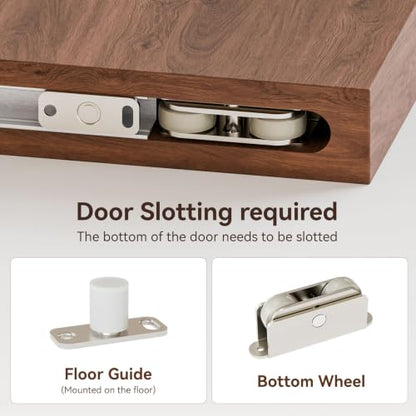38" Concealed Sliding Barn Door Hardware Kit with Soft Close Mechanism,Aluminum Hidden Wall Mount System,Fit Openning Width 25"~31",No Floor Track,Supports Up to 176 lb(NO Door) - size: 38" Track Kit(No Door)