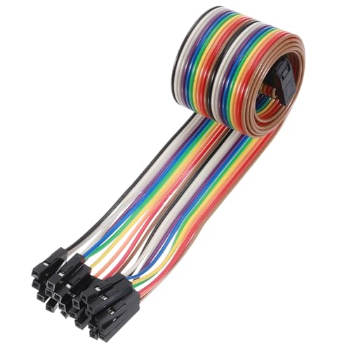 MECCANIXITY 1 Pcs IDC Rainbow Wire Flat Ribbon Cable FC-Female to 20P 19.6 Inch Length 2.54mm Pitch Breadboard Jumper Wires for Electronic Projects - size: 19.6 Inch, style: 20 Pin