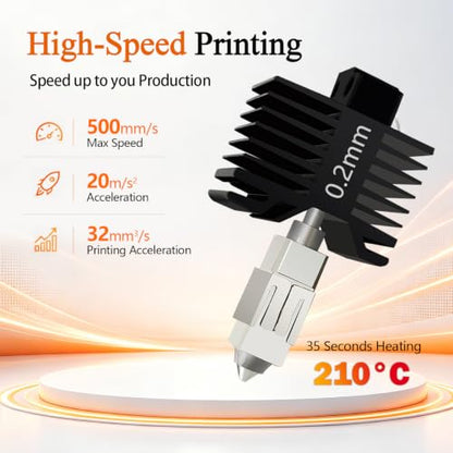 Upgraded 0.2MM P1S/P1P Hotend Full Assembly, Integrated Nozzle Leak-Free - size: 0.2mm