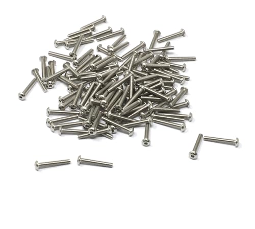 iexcell 100 Pcs M2.5 x 16mm Thread Pitch 0.45 mm Stainless Steel 304 Hex Socket Button Head Cap Screws Bolts Kit - size: M2.5 x 16mm