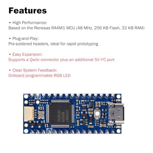 GeeekPi DIY Kit for Arduino Nano R4 with Headers, Beginner Electronics Learning Set, Includes Breadboard, LEDs, Resistors, Transistors,Push Buttons,Jumper Wires,USB-C Programming Cable,with Tutorial