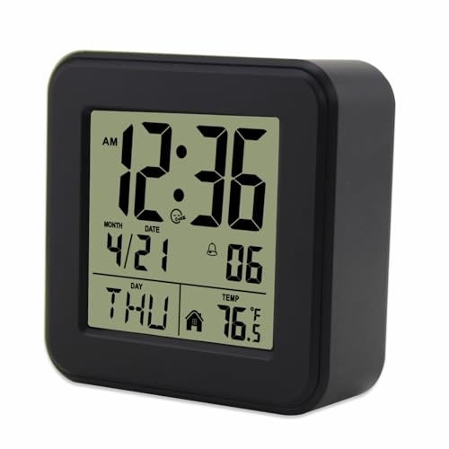 jomparis Small Digital Alarm Clock Battery Operated with Backlight for Bedroom Kids Room - color: Black