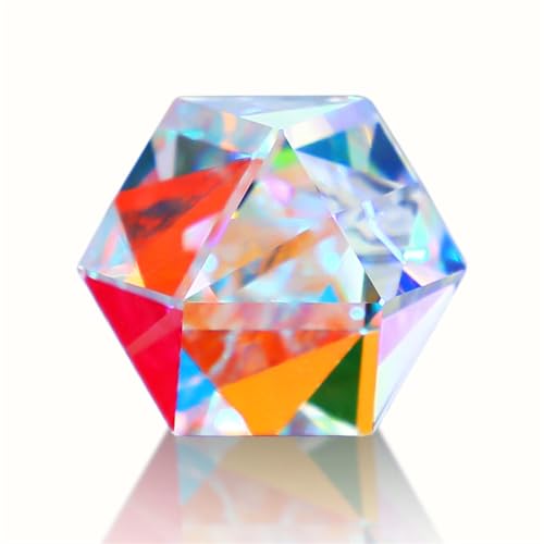 1'' Glass Prisms Colored Crystal Optical Prism Beam Splitter For Physics - style: 20mm Polyhedron prism