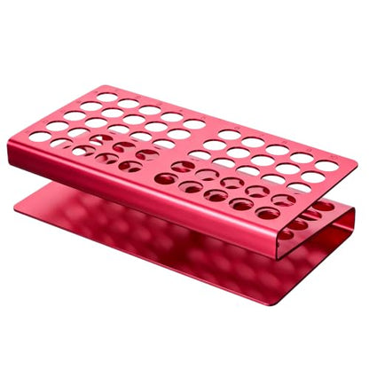Aluminum Stainless Steel Test Tube Rack, 50 Round Holes Red Test Tube Holder for Classroom, Lab, Suitable for Tubes of Dia.≤17mm, TTRS50RA1 - size: 50 Holes, Red, for Tubes of Dia.≤17mm