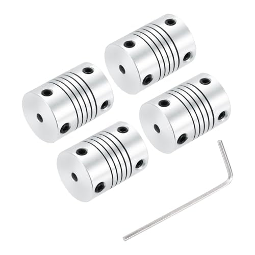 uxcell 4Pcs 3mm to 3mm Aluminum Alloy Shaft Coupling L25xD19 Flexible Coupler Beam Stepper Motor Joint Connector for 3D Printer CNC Machine DIY Encoders and Motors Shaft,Silver - size: 3mm to 3mm