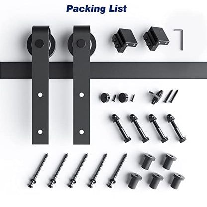 EaseLife 6 FT Heavy Duty Sliding Barn Door Hardware Track Kit,Basic J Pulley,Slide Smoothly Quietly,Easy Install (6FT Track Kit for 30"~36" Wide Single Door) - size: 6 Feet