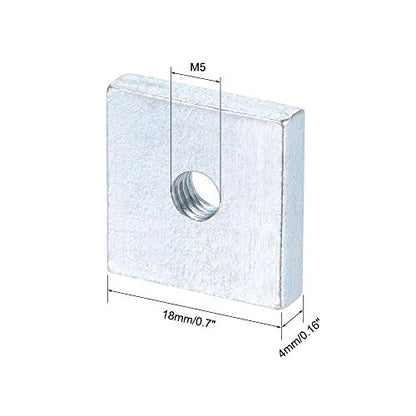 uxcell Square Nuts, M5x18mmx4mm Zinc-Plated Metric Coarse Thread Assortment Kit, 25 Pcs - size: M5x18mmx4mm