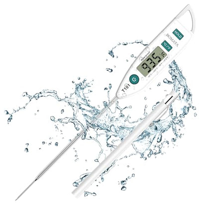 BOMATA Digital Water Thermometer for Liquid, Meat, Cooking, IPX7 Waterproof - color: White