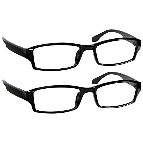 TruVision Readers OTC Reading Glasses for Men and Women, 9501HP - 2 Pack - color: 01hp-2-black
