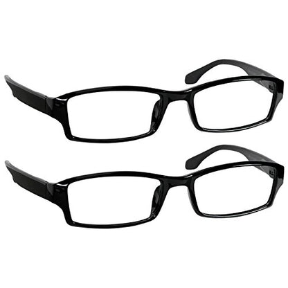 TruVision Readers OTC Reading Glasses for Men and Women, 9501HP - 2 Pack - color: 01hp-2-black
