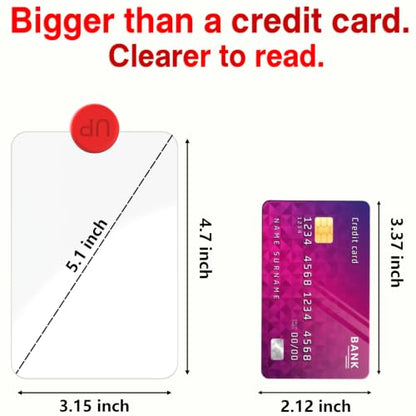 2 PCS 3X Leather Credit Card Magnifying Glass Fresnel Lens Large Area Wallet Page Pocket Magnifier Card Fire Starter, for Reading Small Prints, Sheets, Books, Low Vision Aids & Solar Projects - color: White