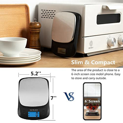 NUTRI FIT Kitchen Scales Digital Food Scale Cooking in Grams & Ounces Black - color: Black