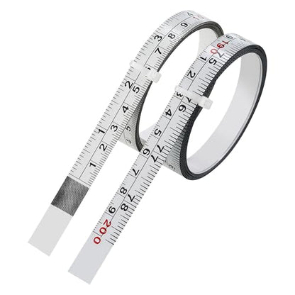 2-Pack Steel Self-Adhesive Measuring Tape, Imperial & Metric Stick-on Ruler, Left to Right and Right to Left Reading Tape Measure for Woodworking, Workbench, Table Saw, Drafting Table, 200cm/78Inch - size: 2m