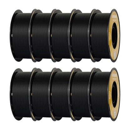 Kingroon Matte PLA Filament 1.75mm 3D Printer Filament Matte Filament 10kg Dimensional Accuracy +/- 0.02 mm (10 Rolls Black) - color: 10 Rolls Matte Black