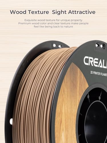 Creality Wood Filament PLA 1.75 mm, Smooth Silk Texture, 1kg(2.2lbs)/Spool for 3D Printer - color: 1kg Wood