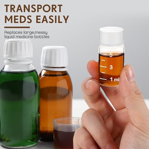 Baderke 4 Pcs Liquid Medicine Travel Container, Clear,5ml - color: Clear, size: 5ml