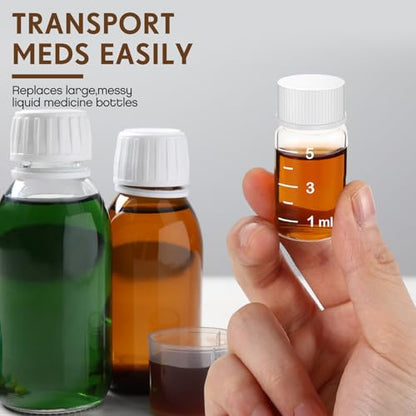 Baderke 4 Pcs Liquid Medicine Travel Container, Clear,5ml - color: Clear, size: 5ml