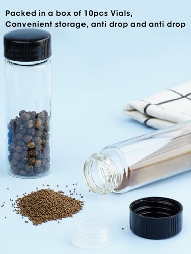 30ml Clear Small Glass Vials with Screw Caps for Essential Oil, 10 Pcs - size: 30ml-10pcs