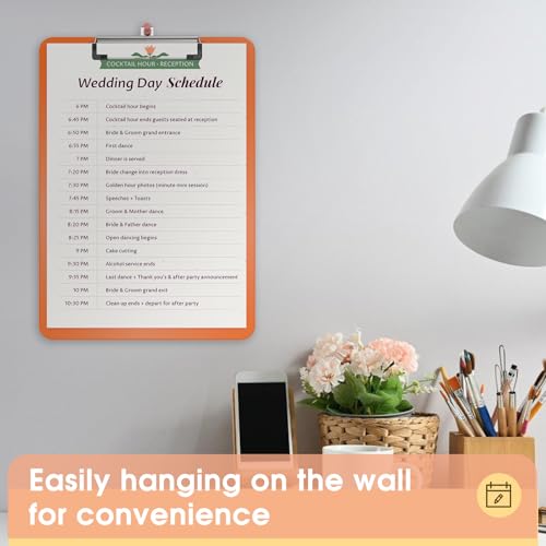 Plastic Clipboards, Orange 8.5x11 Clip Board - color: Orange