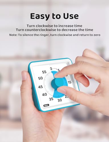LIORQUE Visual Timer for Kids, 60 Minute Countdown Timer, Dark Blue - color: Dark Blue