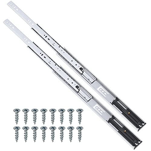 Pair of 20" Rok Hardware Soft Close Drawer Slides, Full Extension, Ball Bearing, 100 lb Weight Capacity - Available in 12", 14", 16", 18", 20", 22" and 24" Lengths - size: 20 in.