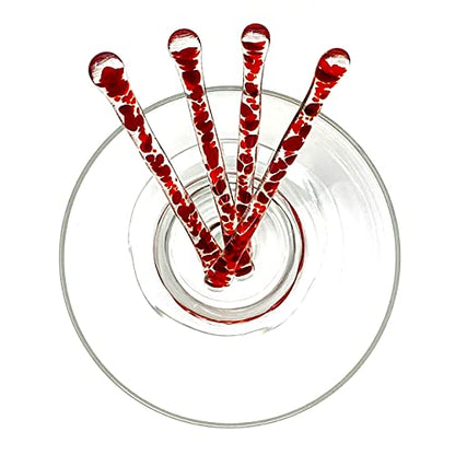 studioTica Handmade Glass Swizzle Sticks: Dragon's Breath, Set of 5 - color: Dragon's Breath