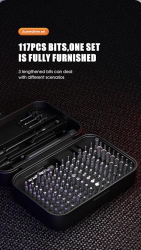 Precision Screwdriver Set, 150 in 1 Electronics Tool Kit with 120 Bits Magnetic Screwdriver Set & 30-bit Tool Set Handy Repair Tool for Computer Phone Watch Camera Laptop, Black