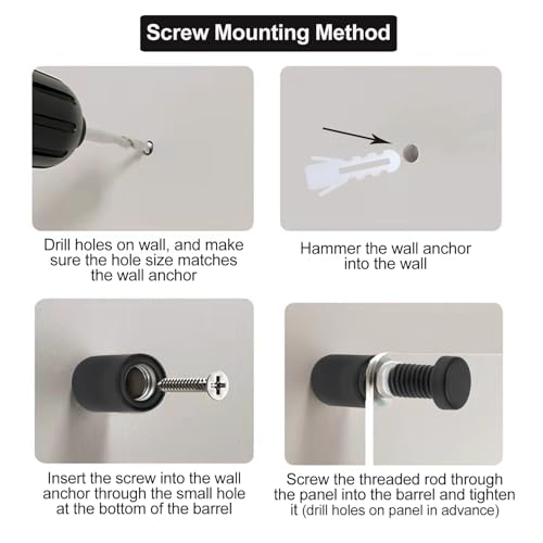 Standoff Screws 1/2 x 0.78 Inch 16 Pack Black Sign Standoffs Stainless Steel Stand Off Wall Mounts Standoffs Advertising Screws Mounting Hardware for Acrylic Signs