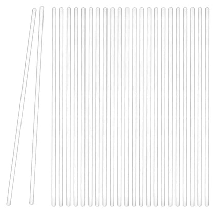 QWORK 12-Inch U Glass Stirring Rods - 24 Pack, Smooth Round Ends, Borosilicate Glass Stir Stick, 6mm Diameter